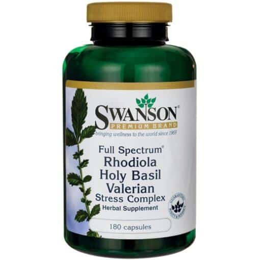 Swanson - Full Spectrum Rhodiola Holy Basil Valerian Stress Complex 180 caps