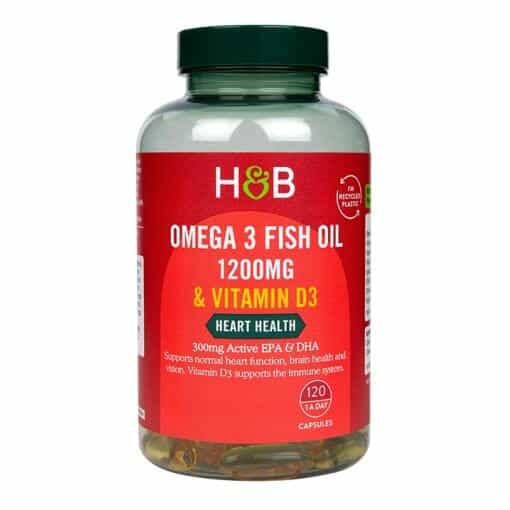Holland & Barrett - Omega 3 Fish Oil 1200mg & Vitamin D3 - 120 caps
