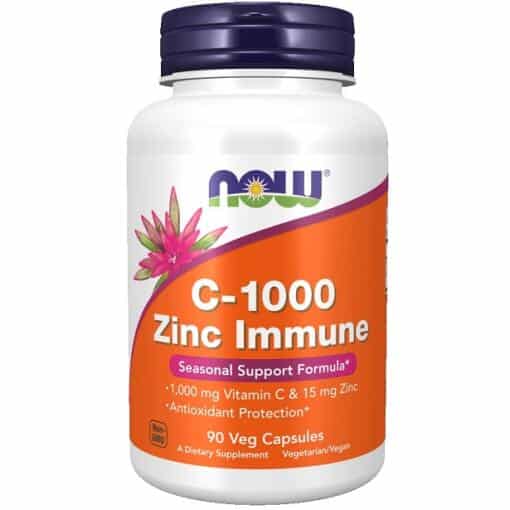 NOW Foods - C-1000 Zinc Immune - 90 vcaps