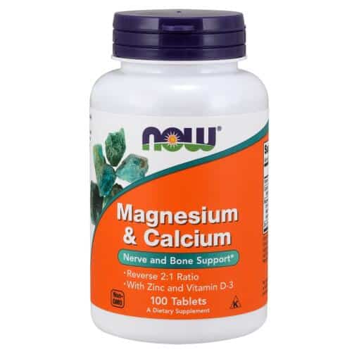 NOW Foods - Magnesium & Calcium with Zinc and Vitamin D3 - 100 tablets