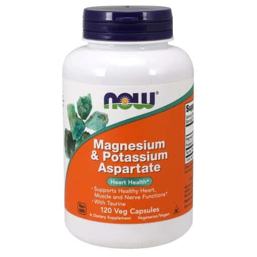 NOW Foods - Magnesium & Potassium Aspartate with Taurine - 120 vcaps