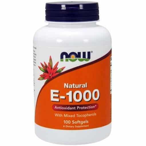 NOW Foods - Vitamin E-1000 - Natural (Mixed Tocopherols) - 100 softgels