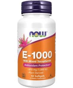 NOW Foods - Vitamin E-1000 - Natural (Mixed Tocopherols) - 50 softgels