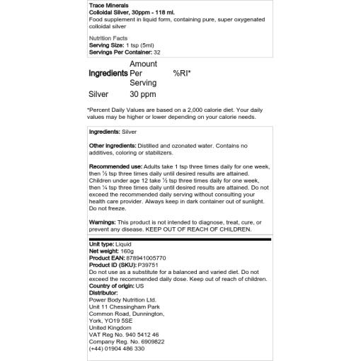 Trace Minerals - Kolloidales Silber, 30 ppm - 118 ml – Bild 2